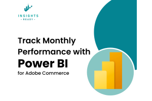 Track Monthly Performance with Power BI for Adobe Commerce - InsightsReady graphic featuring Power BI logo and branding.)  