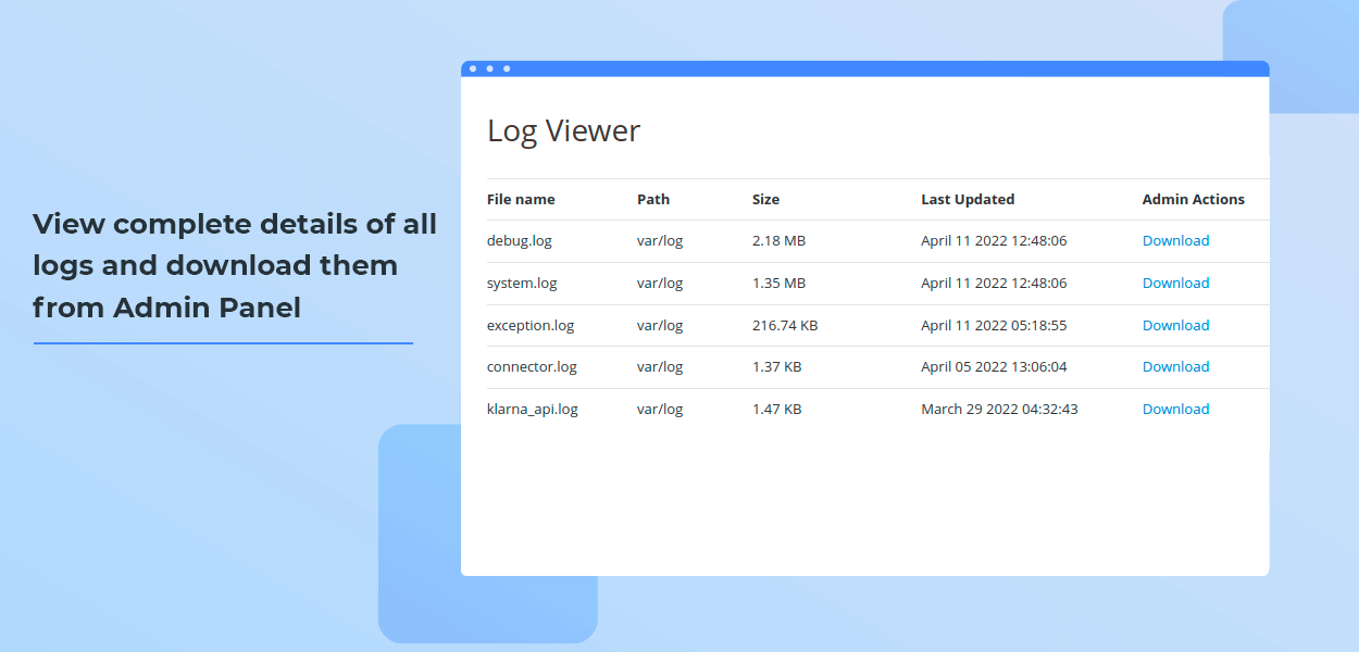 Log Downloads by MageComp