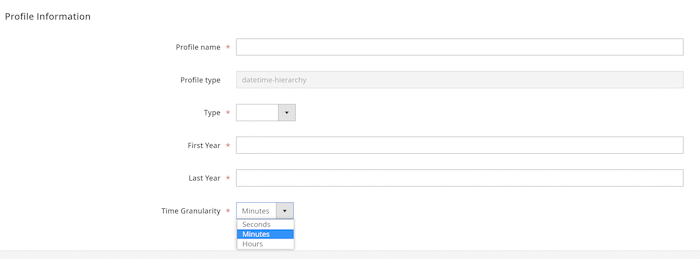 setting of the Date Time Hierarchy mandatory fields