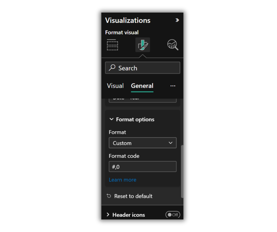 Visual Level Format Strings