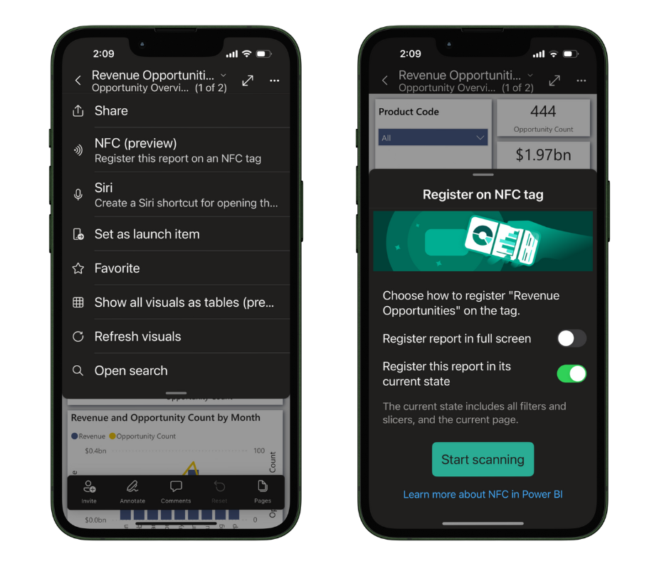 Mobile NFC Tag Support in Power BI Mobile