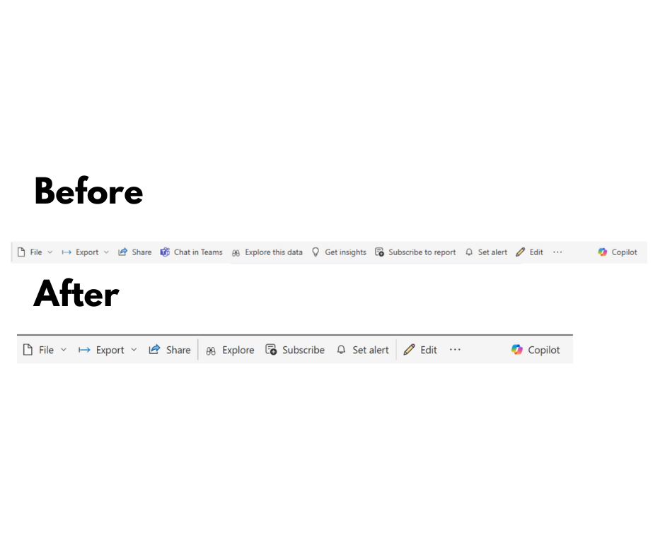 Power BI updated menu bar