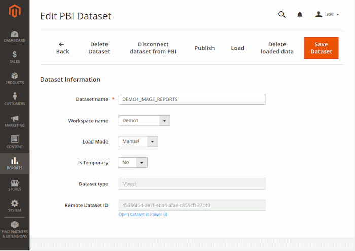 Dataset Properties page