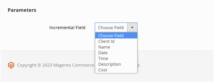 Selecting of the column to determine it as the Incremental
Field